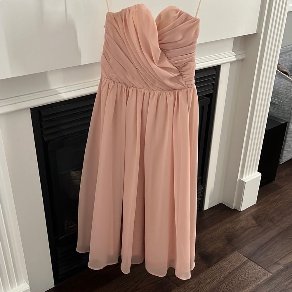 Elegant Strapless Pink Dress